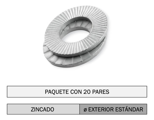 M6 Heico Wedge Arandela Zinc Hls-6 Nl6 20 Pares