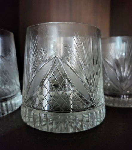 Botellón Whisky Antiguo + 3 Vasos Cristal Impecable Palermo (Usado)