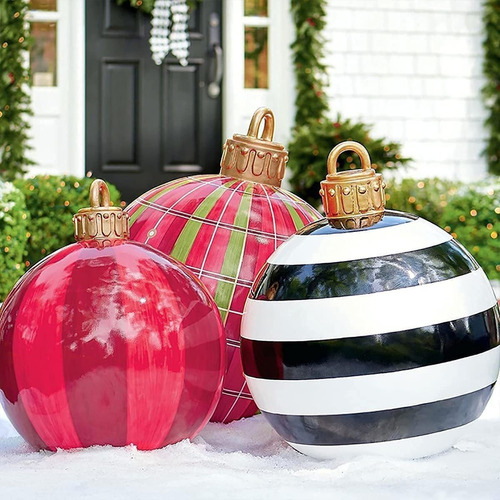 Bola Inflable Gigante De Navidad Al Aire Libre 60cm Con Bomb