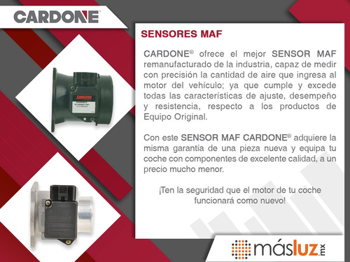 (1) Sensor Masa De Aire Ford Mustang 3.8l V6 01/04 Reman (Reacondicionado)