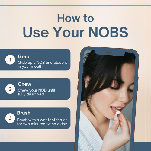 Nobs Blanquear Plus Tabletas De Pasta De Dientes Masticables