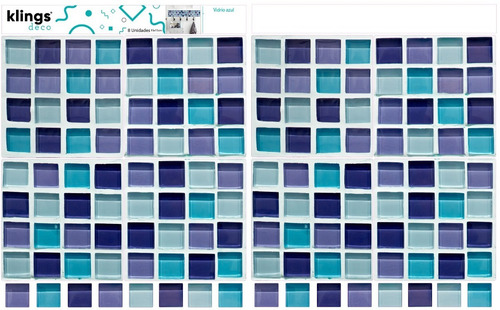 Imagen 2 de 4 de Vinilos Decorativos Azulejos Adhesivos Venecitas Azul