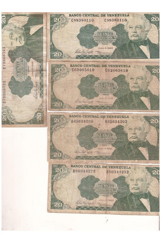 Billetes Vanezolanos De 20 Bs Del Año 1995