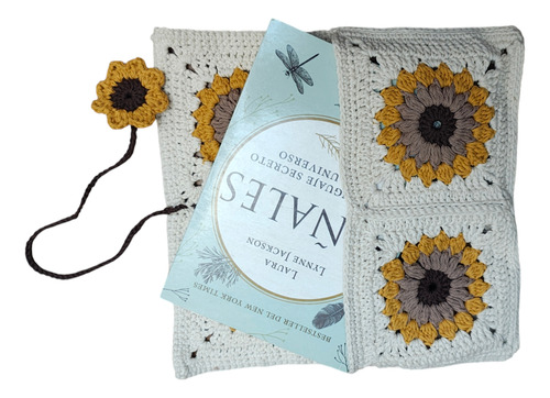 Funda Para Libros - Porta Libros Crochet + Marcador Regalo