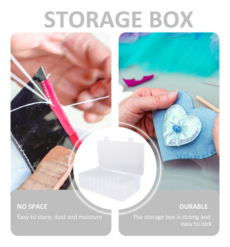 2 Cajas Transparentes Con Soporte Para Hilo De Coser Y Borda
