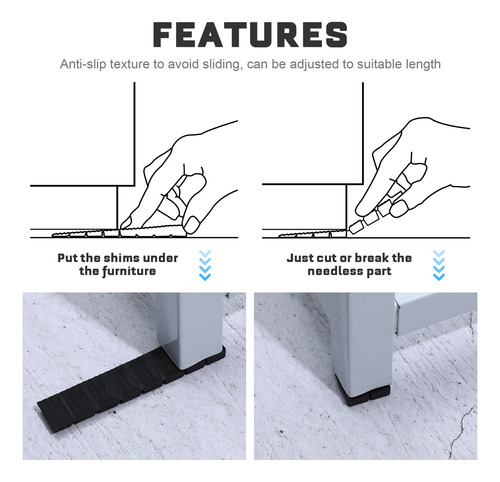 Cuñas De Plástico Multiusos Para Nivelar Muebles, 20 Unidade