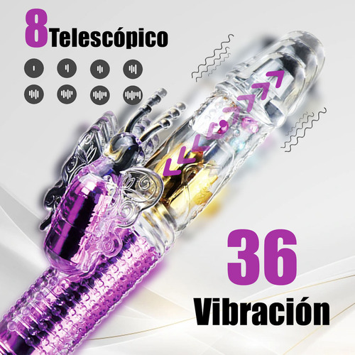 Rotación 360° 36 Patrones De Vibración Vibrador Telescópico Color Violeta Violeta
