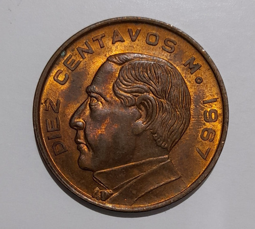 Moneda 10 Centavos De 1967 C R 14 (Usado)