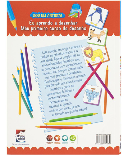 Sou Um Artista! Meu Primeiro Curso De Desenho: Passo A Passo, De Moon Srl., Vol. 1. Editorial Happy Books, Capa Mole, Edição 1 Em Português, 2024
