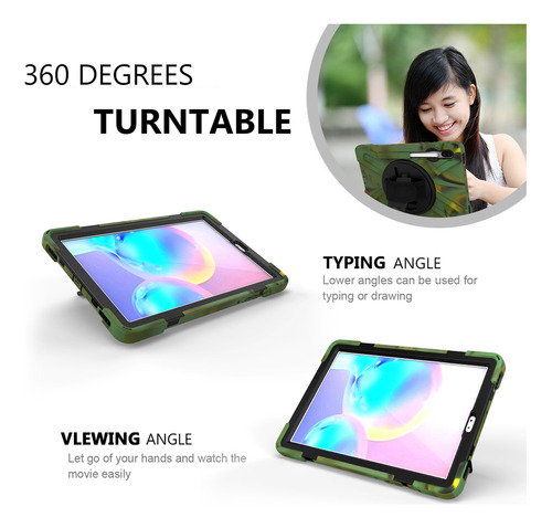 Genty Tablet Case Tab S6 10.5 Camuflagem