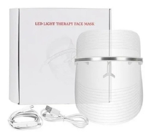 Imagen 2 de 10 de Mascara Terapia Facial 3 Luces Led Fotones Acne Antiarrugas