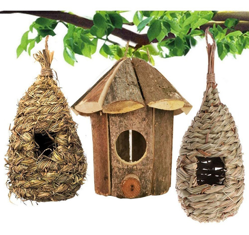 Vintage Chickadee Bird House Nest Casa De Colibrí Para...