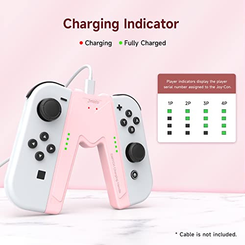 Pack De Carga Joy-con Rosa Para Nintendo Switch Y Oled