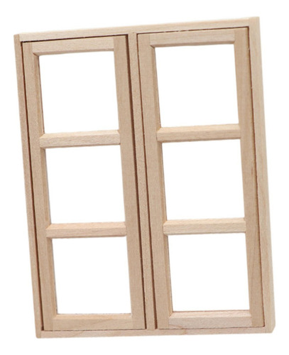 Xfw3 Ventana De Casa De Muñecas Con Decoración De Madera, B