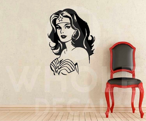 Vinilo De Pared Wonder Woman Mujer Maravilla Retro Art Decal