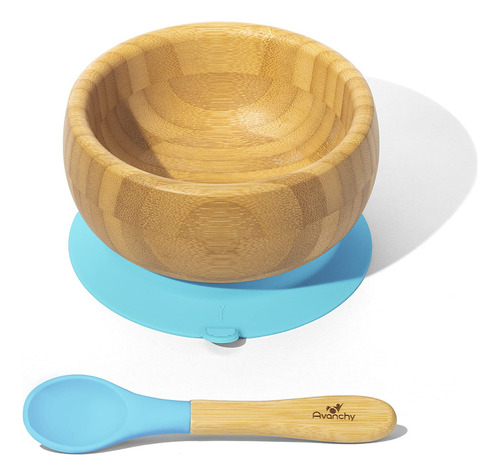 Tazón De Bambú Para Bebé Con Cuchara Y Base De Succión De Si
