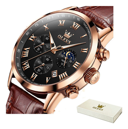 Relojes Olevs Chronograph Moon Phase Luminous