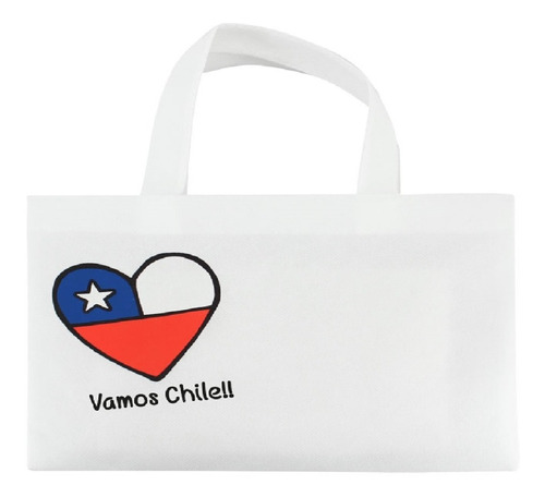 Bolsa Tnt Vamos Chile, 29 X 21.5 Cm Aprox, 60 Unds