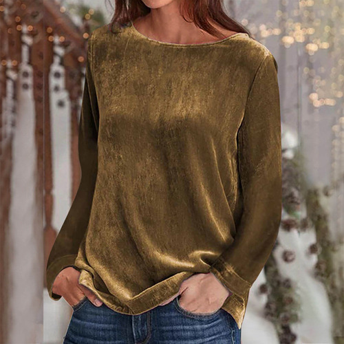 Blusa Feminina De Manga Comprida Com Costura Xadrez 785