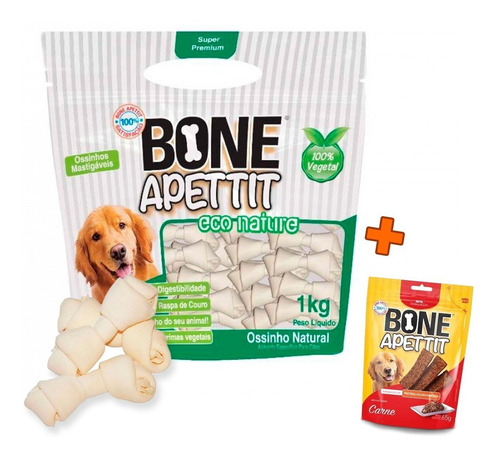 Osso Petisco Para Cães No Eco Nature Bone Apettit 1kg