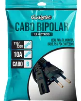 Comprar Cabo De Força 10a Bipolar Oitinho Bivolt 110vu002F220v Para Impressoras, Fonte Notebook, Ps2, Ps3, Ps4, Ps5 - Gudeltec