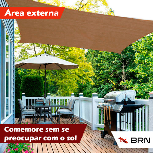 Tela Toldo Chocolate 7x3 Metros Com Argolas Adicionais