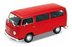 Imagen 2 de 7 de Combi 1972 Volkswagen T2 Roja 1/24 Welly Colección La Plata