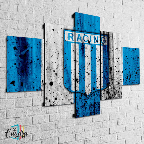 Cuadro Racing Club Decorativo Moderno Poliliptico Futbol