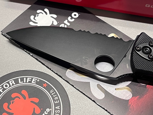 Spyderco Navaja Tenacious Hoja Negra Filo Combinado Edc Negro
