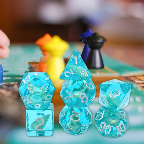 7x Dados Acrílicos, Dados De Varias Caras, Dados De Juego