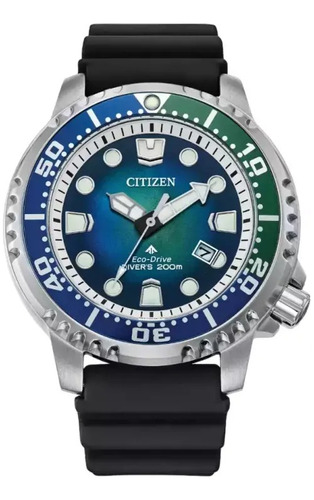 Reloj Citizen Promaster Dive Bn0166-01l Para Hombre Color de la correa Negro Color del bisel Azul/Verde Color del fondo Azul