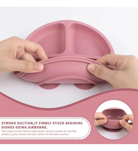 Plato De Alimentación Infantil De Silicona Set De Comida Par