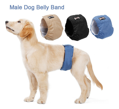 Pañal Perro Macho Lavable Bandas Ventrales Impermeables, 3 U