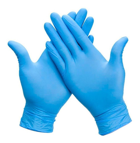 Guantes De Nitrilo Descartables Azul / Celeste Caja X 100