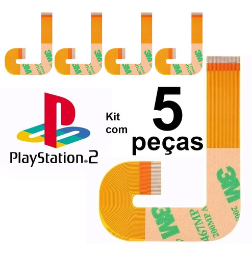 Imagem 1 de 8 de Kit 5 Cabo Flat J Flex Leitor Playstation 2 Ps2 Slim 9000x