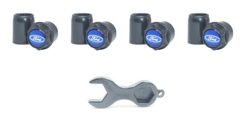 Imagem 3 de 6 de Kit Capa Para Valvula Bico Pino Pininho Preto Ford Azul