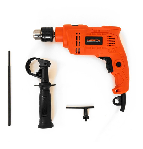 Taladro Percutor Eléctrico 500w Mandril 13mm Hamilton Htp001 Color Naranja Frecuencia 50 Hz x 60 Hz