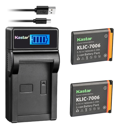 Kastar Batería X2 Y Cargador Lcd Delgado De Repuesto Para .