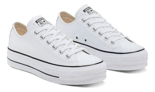 Zapatillas Converse Ct As Platform Leather Ox 561680 Blanco