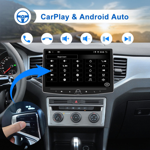 Estéreo De Coche Android De 10 Pulgadas, 4g+32g, Giratorio,