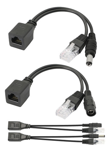 Cable Adaptador Poe Pasivo, 2 Pares De Inyector Poe Y Kit Di