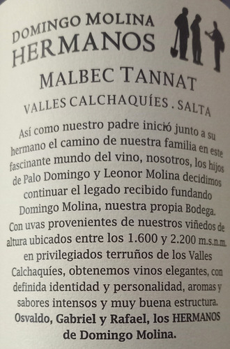 Vino Tinto Hermanos Malbec Tannat X 750 Ml - Pmd