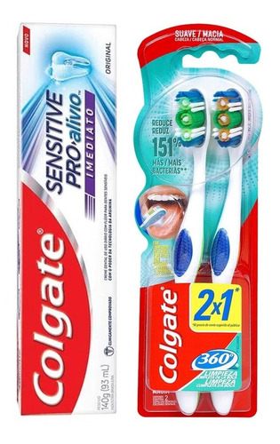 Colgate 360 Cepillo + Colgate Sensitive