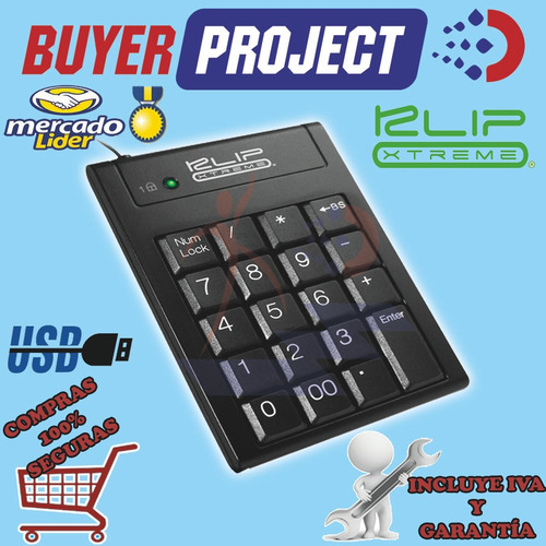 Imagen 3 de 6 de Teclado Numerico Klip Xtreme Knp-100 Usb Para Laptop 19 Tecl