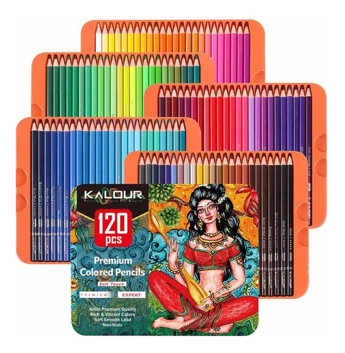 Set 120 Lápices Dibujo Colores Y Estuche Profesional Artista