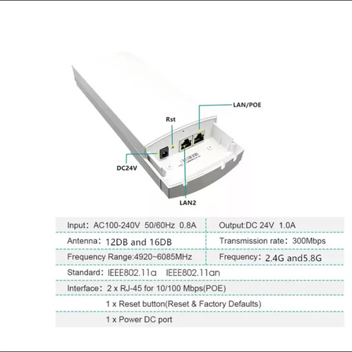 Repetidor Wi-fi Extensor Longa Distancia Cpe 2.4ghz Externo