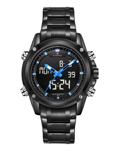 Reloj Naviforce Para Hombre Correa Inoxidable Dual Led