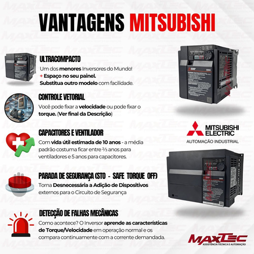 Inversor De Frequência 30cv 220v Mitsubishi E820
