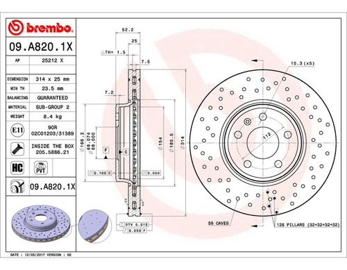 Par Discos Brembo Audi A4 Select 2017-2022 Delantero