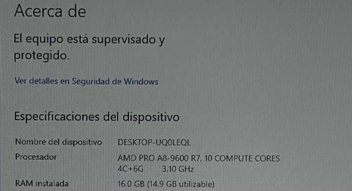 Hp Elitedesk 705 G3 Sff Amd Pro A8 9600 R7 500hdd 16gb Ram (Usado)
